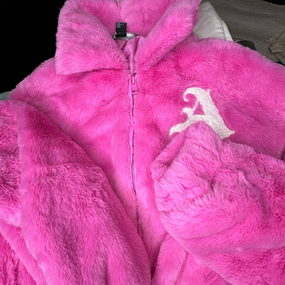 Pink Faux Fur  Jacket